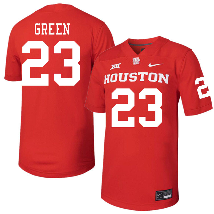 Houston Cougars #23 Art Green College Football Jerseys Stitched Sale-Red